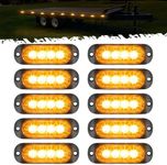 Partsam 10Pcs 3.4 inch Aluminum Housing Amber LED Clearance Side Marker Lights, Surface Mount Marker Lights for Trailer Pickup Truck Tractor Van RV Camper Motorhome,IP67 Waterproof