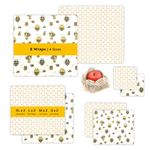 HNTR Organic Beeswax Wraps - Set of 8 | 4 Sizes | Plastic-Free Alternative