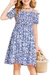 Arshiner Girls Floral Print Sleeveless Summer Dresses Cami Dress Ditsy Floral Blue for 4-5 Years