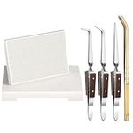 Gisafai 6 Pcs Jewelry Soldering Kit Include 2 Soldering Block Honeycomb Ceramic Soldering Boards, 1 Copper Tongs, 3 Soldering Tweezers Reverse Tweezers Jewelers Making Melting Casting Tools Supplies