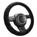 Anti-Slip Fluffy Plush Steering Wheel Cover Universal Elastic Soft Winter Warm Vehicle Car Steering Wheel Protector Wheel Sleeve Protector Automotive Interior Car Accessories Fit for Diameter 37-39cm