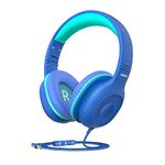 NPET KH10 Kids Headphones with Microphone for Boys Girls Teens Children, 85dB/94dB Volume Control On-Ear Headphones with Sharing Function, 3.5mm Jack Compatible Cellphones PC School Tablet