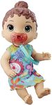 Baby Alive Baby Lil Sounds Doll, Interactive Baby Alive Doll with Pacifier, Dolls for 3 Year Old Girls and Boys and Up, 10 Sounds, Brown Hair