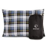 REDCAMP Small Camping Pillow Lightweight and Compressible, Flannel Travel Pillow with Removable Pillow Cover