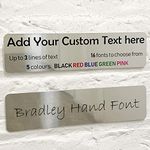 ShopQuality4U Personalised Mirror Aluminium Metal Plaque Bespoke Sign Childs Bedroom Door Add Own Text - in Bradley Hand Font (20 x 5 cm, 7.8 x 2 inches)