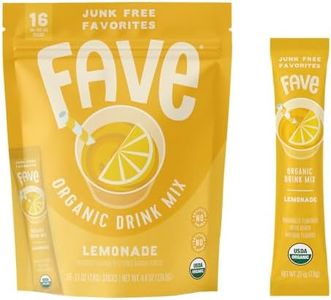 FAVE USDA Organic Lemonade Drink Mix, 16 Stick Pouch | No Artificial Colors or Flavors, Non-GMO