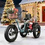 QRONGE Electric Tricycle for Adults 960W Peak, 36V 13.5AH Battery Ebike 50 Miles Range with Large Rear Basket, Electric Trike 20" Fat Tire, Max 25MPH 3 Wheel Folding Electric Trike for Adults(Lava)