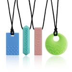 Sensory Chew Necklaces(4 Pack),Sensory Oral Motor Chew Tool, for Adults Autism/ADHD/Special Needs, BPA Free (Mixed 1)