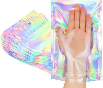 Trunple Smell Proof Bags & Resealable Foil Pouch Mylar Sample Bag Great for Party Favor Food Storage (Holographic Color) (50pcs-6x9 inch)