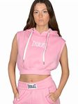 Everlast Cropped Sleeveless Hoodie-Pink-XL