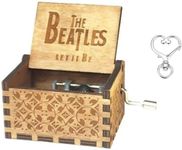 Cuzit The Beatles Theme Antique Carved Wooden Hand Crank Music Box Birthday Gift Party Item Musical Toy