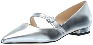 Nine West Women's Luso Ballet Flat, Silver 040, 9