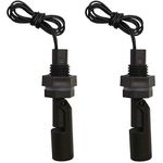 mxuteuk 2 Pcs Side Mounted Horizontal Liquid Float Switch Water Level Sensor Black for Aquariums Tank DPL-1-BK