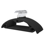 ManGotree Velvet Hangers with Cascade hole, Non-slip Rounded Clothes Hangers, Sturdy Felt Hangers, Space-saving Suit Hangers for Sweaters, Pants, Dresses, Skirts, Coats (50 Pack, Black)