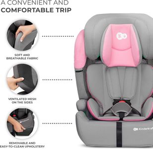Kinderkraft Comfort UP Car Seat – Pink, Adjustable Child Safety Seat