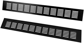 2PCS Air Vent Cover,TTZEZE Aluminium Alloy Rectangle Vent Covers for Home Wall Ceiling Floor Register Grille Register Ventilation Register Grille for Wardrobe Cabinet Bathroom Kitchen Black 60*500mm