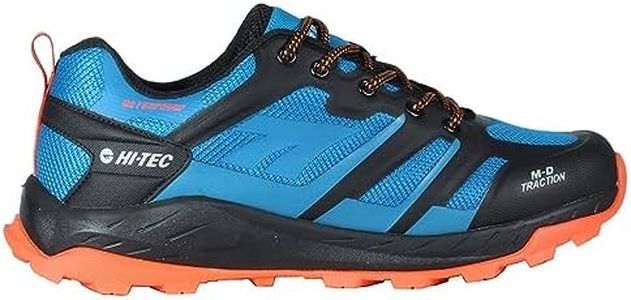 Hi-Tec Muflon Low, Zapatillas de Trekking Hombre,Calzado Senderismo Hombre Impermeable, Calzado montaña Hombre (TOUBKAL Low WP Black/Turkish Tile/Red Orange, 42)