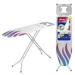 Vileda Total Reflect Ironing Board Medium with Heat Reflective Cover | Adjustable Height 75–96 cm | XL Steam Rest with Hanger Hooks | 120 x 38 cm Ironing Surface