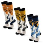 Ski Socks Kids Boys Winter Warm Snowboarding Socks for Boys Girls Thermal Thick Skating Socks 3 Pack Elks 10-12 Years