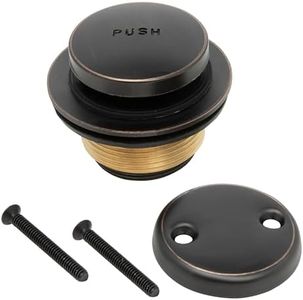 Tip Toe Bathtub Tub Drain Assembly Conversion Kit | Includes Tub Drain, Drain Adapter, Drain Gasket, Two Hole Overflow Faceplate and Faceplate Screws, All Brass Construction