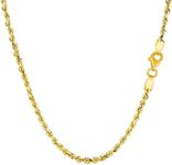 Jewelry Affairs 14k Yellow Real Gold Filled Solid Rope Chain Necklace, 2.1mm (22.0 Inches)