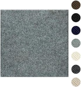 ZOWZOW Carpet Tiles Peel and Stick 24” x 24”, Self Adhesive Soft Padded Flooring Stickers, Light Gray Home Decor for Bedroom Living Room Office, 20 Tiles & 80 sq ft per Box
