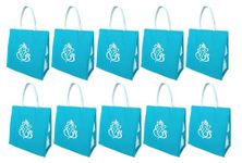 Soman Jute Ecofriendly Return Gift Bags Ganesha Printed with Zip Blue Pack of 10 Bags