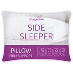 Snuggledown Side Sleeper Pillow 1 Pack - Hotel Quality Firm Support Bed Pillows for Back Neck & Shoulder Pain Relief - Soft & Luxurious 100% Cotton Cover, Hypoallergenic, Made in the UK (64 x 38)