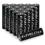 CITYORK 16 Pack 600mAh 1.2V AA Ni-MH Rechargeable Batteries for Solar Lights with Case (Appearance may vary)