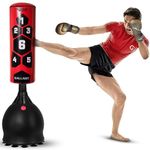 Gallant 5.5ft Free Standing Punch Bag - Heavy Duty Pedestal Stand Boxing Bag for Kickboxing Martial Arts MMA Dummy Muay Thai Home Gym Training Equipment for Men and Women Red Target