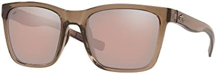 Costa Del Mar Women's Panga Sunglasses, Shiny Taupe Crystal/Copper Silver Mirrored Polarized, 56 mm