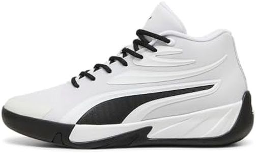 PUMA Men's Court Pro Basketball Shoe Sneaker, White/Black, 8