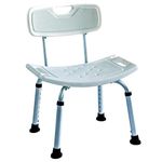 Deluxe Height Adjustable Aluminium Bath/Shower Chair With Back and shower head holder ECSS02A