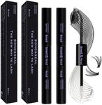 Qiveaory Lash Bond and Seal Kit 2Pcs DIY Lash Extension Waterproof Lashe Cluster Glue 72h Hold Portable Individual Lash Glue for Eyelash Extensions Beginners Black Bond&Clear Seal(5ml+5ml）