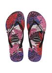 Havaianas Unisex-Child Slim Floral Flip Flop Sandal, Black/White/Red, 2 Toddler