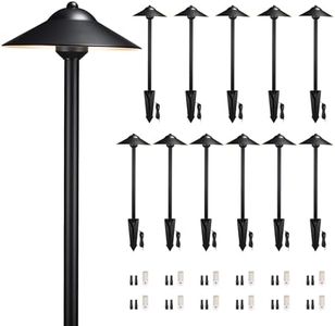 Gardenreet Brass Low Voltage Landscape Lighting - 12V LED Path Light IP65 Waterproof, Pathway Outside Lights for Yard Walkway Garden with 2700K/3000K/4000K Adjustable G4 Bulb (12 Pack)