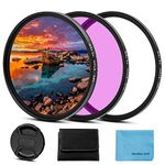 Fotover CFU-58 58mm Universal UV CPL FLD Filter Set UV protection Filter Circular Polarizing Filter Kit with Centre Pinch Lens cap for Canon Nikon Sony Pentax Olympus Fuji Camera