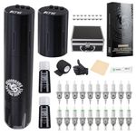 Dragonhawk Tattoo Machine Kit Rotary Wireless Tattoo Machine Pen, Tattoo Gun with LCD Display, 2 pcs 1500mAh Batteries, Tattoo Needles for Beginners