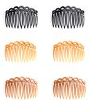 Ruwado French Hair Side Comb 6 Pcs Vintage Chic Elegant Plastic Small Twist Hair Clip Flexible Cellulose Non Slip Styling Hair Combs for Women Fine Hair Accessories Parties Bridal Wedding Veil Supplies