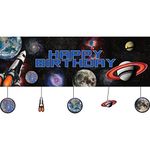 Creative Converting PC295533 Outer Space Birthday Banner-1 Pc, Multi-Colored, One Size