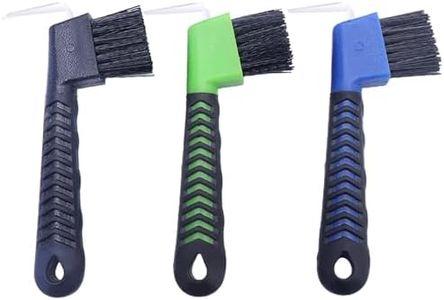 Lezevn 3 Pieces Horse Hoof Pick Brushes with Handle Striped Horseshoe Groove Cleaner Brush Portable Sturdy Horses Hoof Cleaner Horse Grooming Cleaning Tools, Random Color