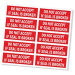 PG Creations 500 Pieces Do Not Accept If Seal is Broken Sealing Stickers, Large Size Labels, 1x3 Inch, Paper, Red