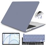 Teryeefi for MacBook Pro 13 inch Case A2338 M1 M2 Chip A2251 A2251 A2159 A1989 A1706 (2016-2022) Frosted Hard Shell Case & Keyboard Cover for MacBook Pro 13 Retina with Touch Bar, Lavender Gray