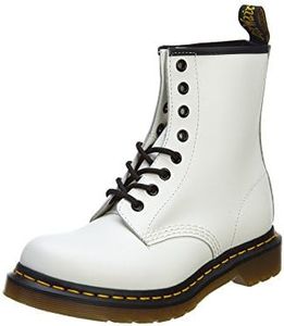 Airwalk 1460 Stivali da combattimento Unisex Adulto, Pelle liscia bianca, 5 UK / 6 M US Mens / 7 M US Womens