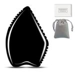 THLHKD Gua Sha Facial Tool: Black Jade Stone Face Gua-Sha Tools, Natural Bian Stones Full Body Massage Tool for Neck/Shoulder/Back/Leg