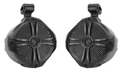 Rockville Pair RWB90B Black 8" 300w Marine Wakeboard 360° Swivel Tower Speakers (