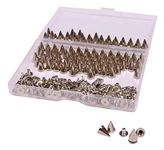 Shapenty Metal Cone Screw Back Spikes Studs Metallic DIY Leather Craft Bracelet Necklace Belt Bag Shoes Clothes Rivets Punk Nuts, 100 Sets/200Pieces