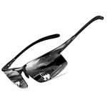 Bircenpro Mens Sunglasses Polarised UV-Protection: Carbon Fiber Frame Sport Black Shades for Men Driving Fishing Cycling Golf BC2683