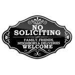 No Soliciting Sign Acrylic Self-Adhesive Modern Design Door Sign Funny Personalized Signs Go Away Sign Accessories Don't Knock or Ring Doorbell Sign for House Office Home Porch Yard Door Wall Decor