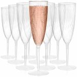 Tebery 18 Pack Clear Plastic Champagne Flute Mimosa Flutes, 6Oz Disposable Wine Cocktail Glasses for Home Daily Life Party Wedding Toasting Drinking